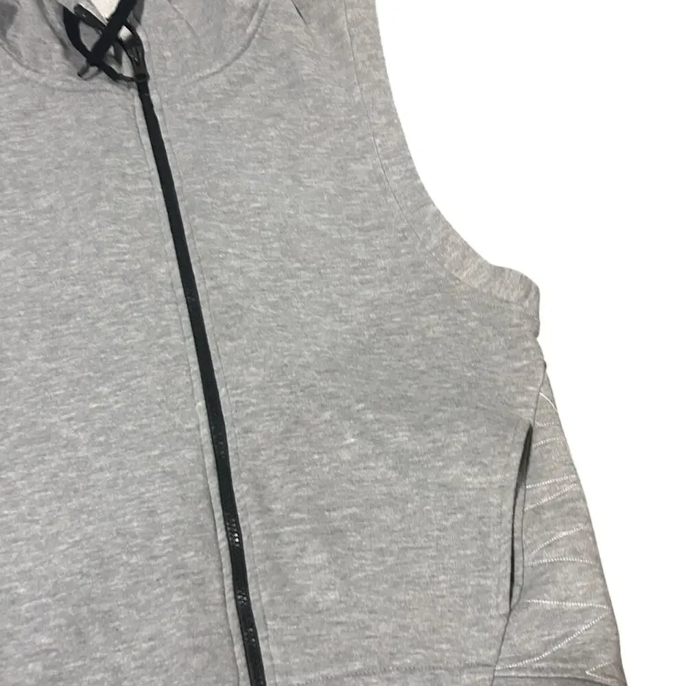 Ivy Park | Heathered Grey Quilted Logo Hooded Vest Size Medium
